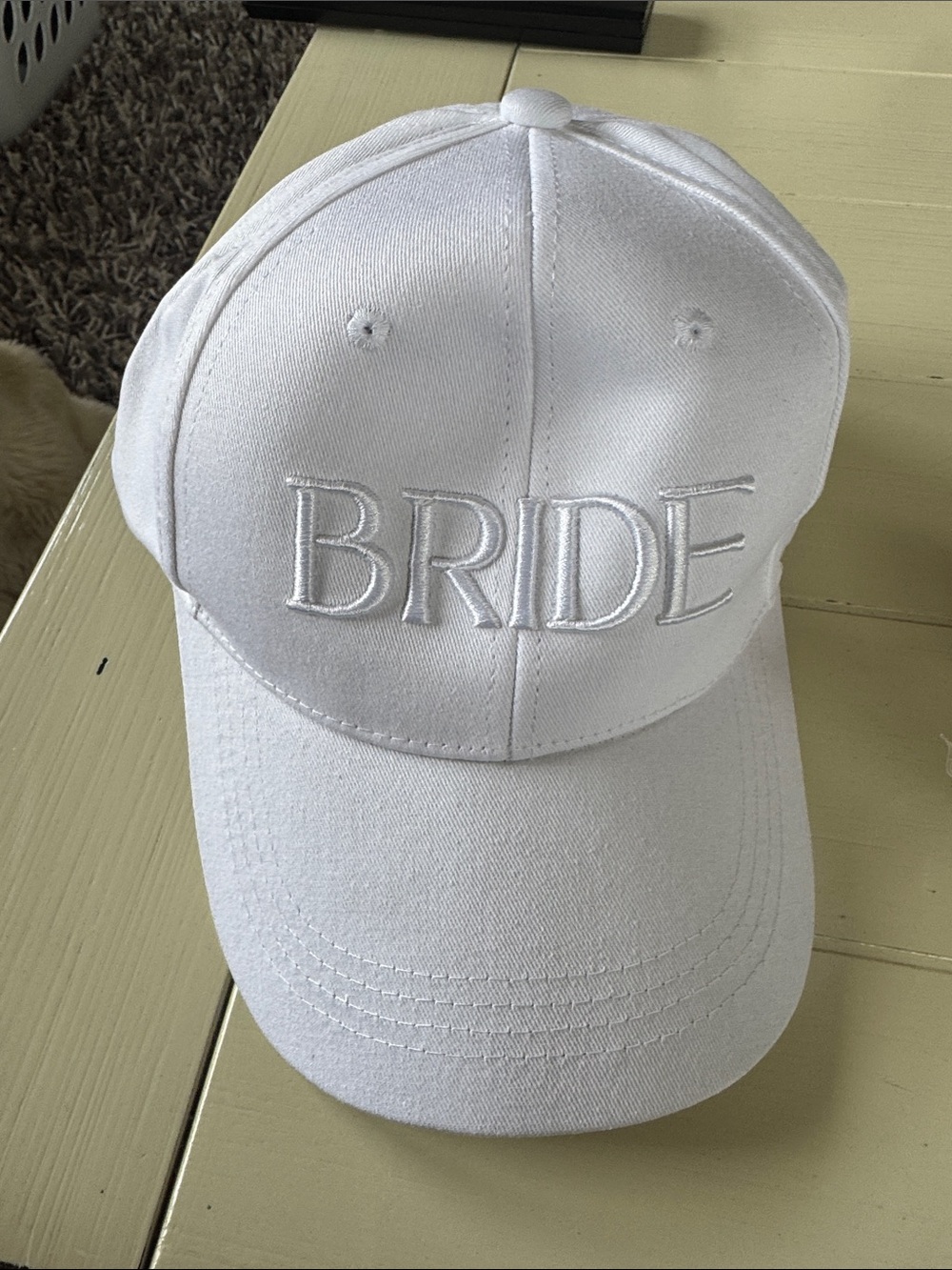 White 'BRIDE' Embroidered Baseball Cap
